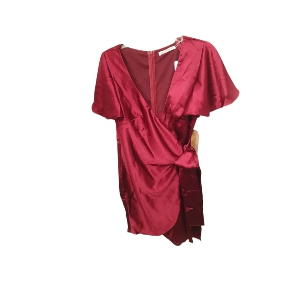 NWT Saints + Secrets Faux Wrap Dress in Wine